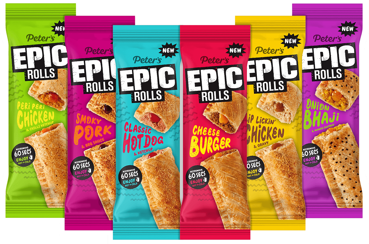 Lineup of all 6 Epic Flavours